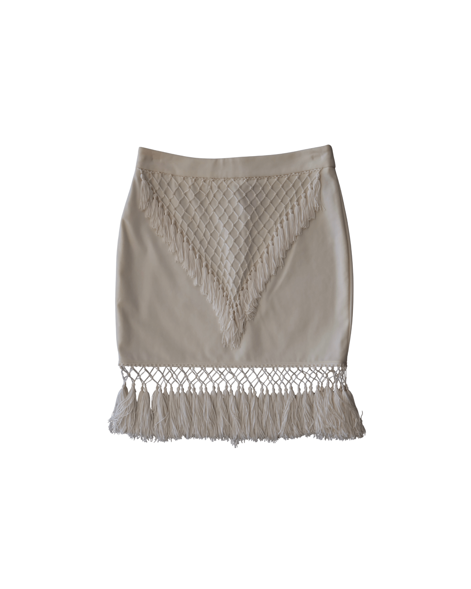 Falda Blanca Macrame Teria Yabar